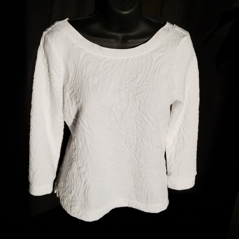 White Textured Banana Republic Top